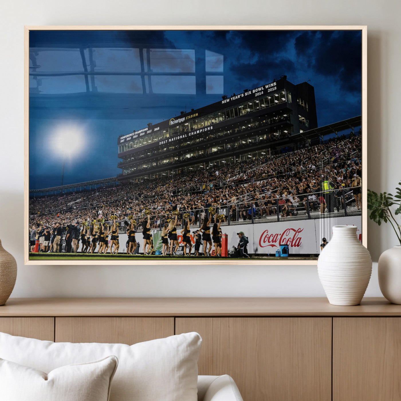 MGV-FP-60X30-3P - UCF Knights Football Team Print - Orlando FBC Mortgage Stadium Wall Art Canvas Print