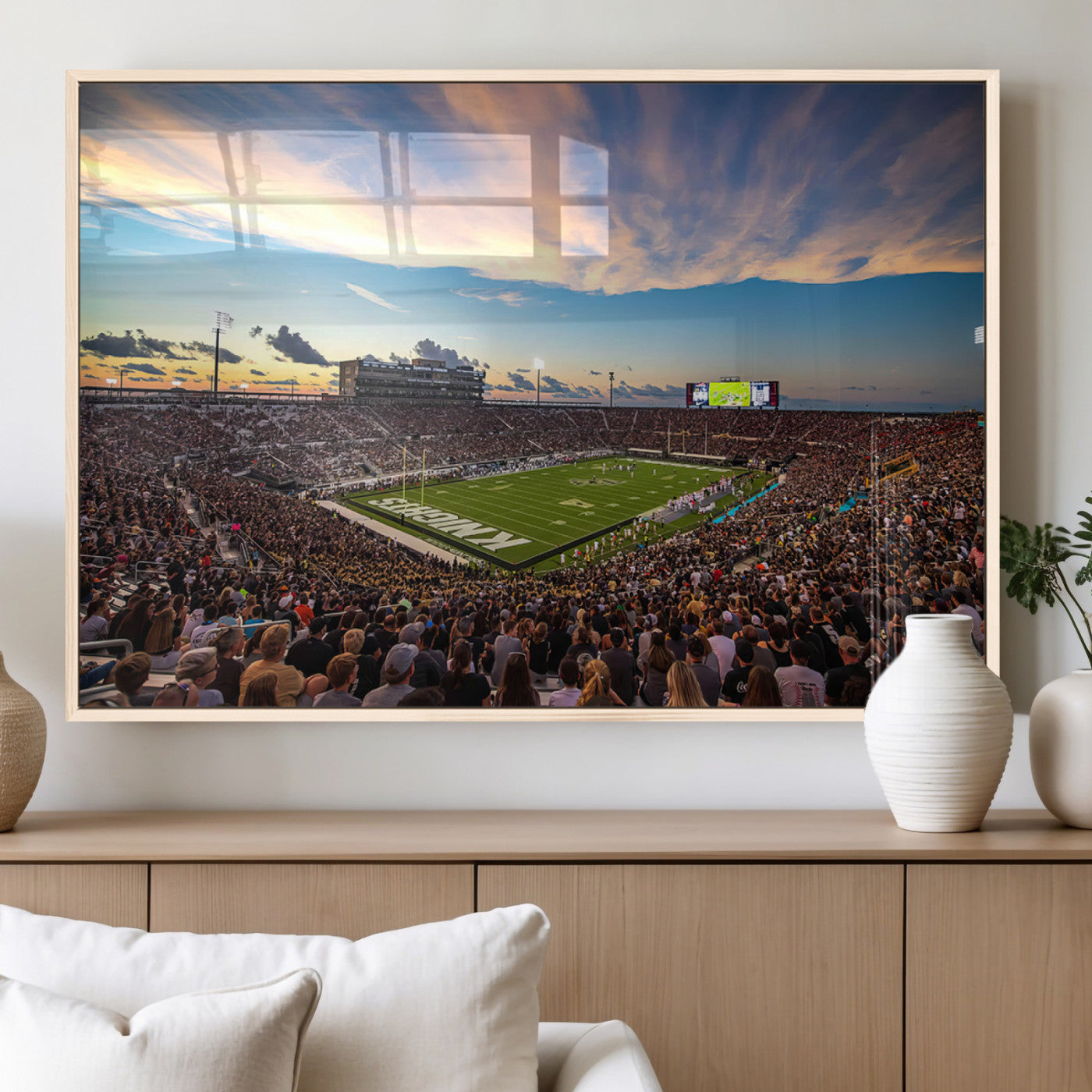 MGV-FP-60X30-3P - UCF Knights Football Team Print - Orlando FBC Mortgage Stadium Wall Art Canvas Print