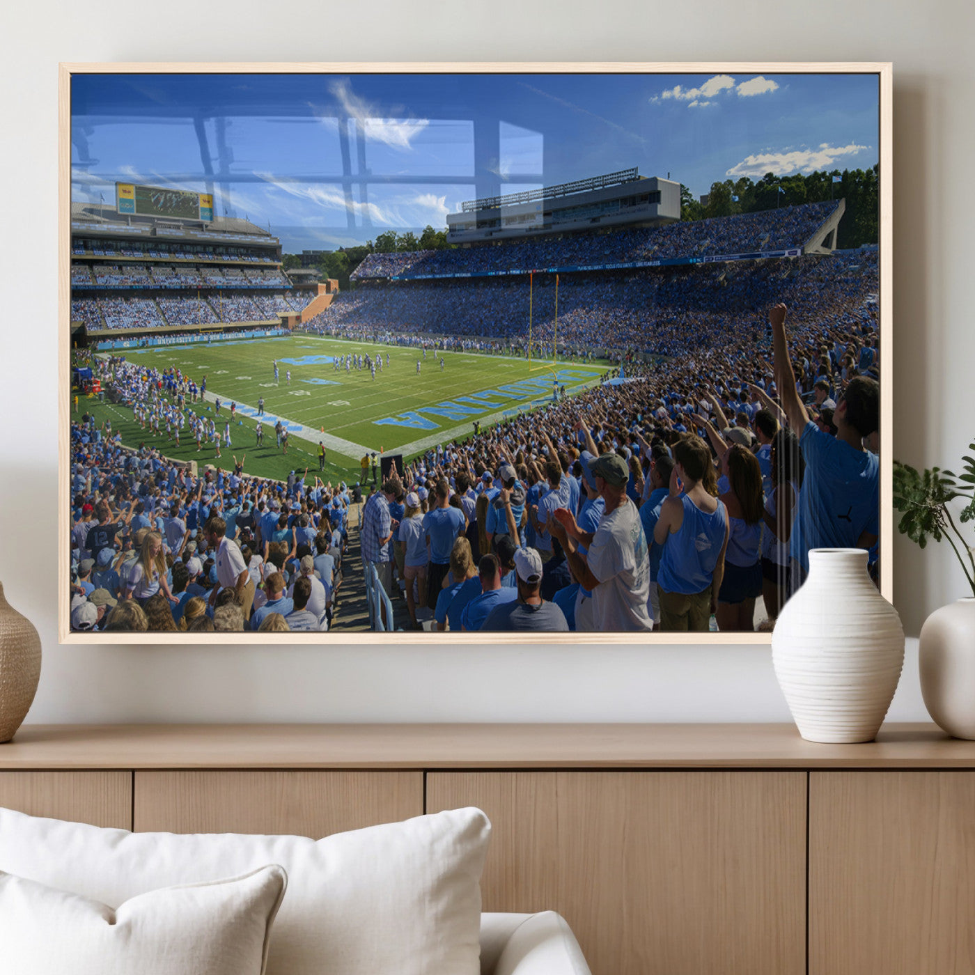 MGV-FP-60X30-3P - University of North Carolina Tar Heels Team Canvas Print - Chapel Hill Kenan Memorial Stadium Wall