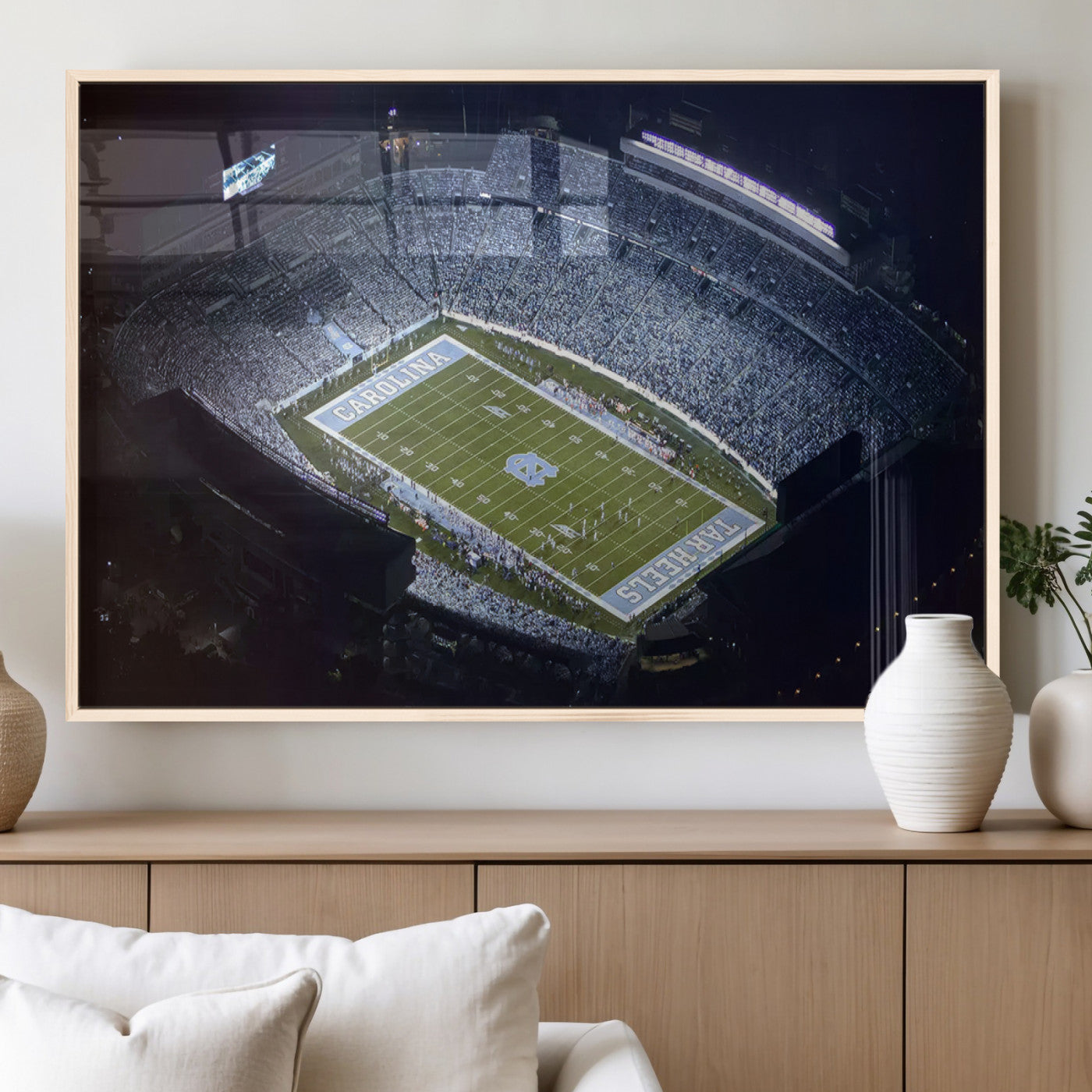 MGV-FP-60X30-3P - University of North Carolina Tar Heels Football Team Print - Chapel Hill Kenan Memorial Stadium
