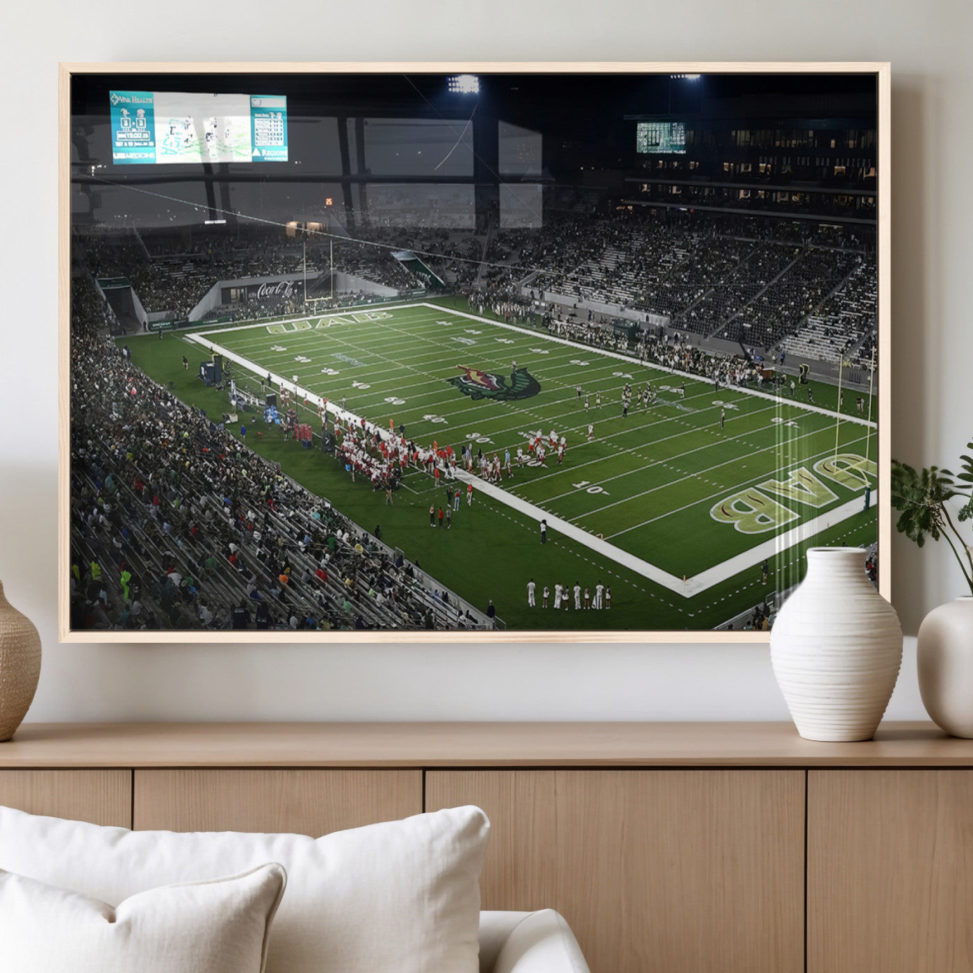 MGV-FP-60X30-3P - UAB Blazers Football Team Print - Birmingham Protective Stadium Wall Art Canvas Print