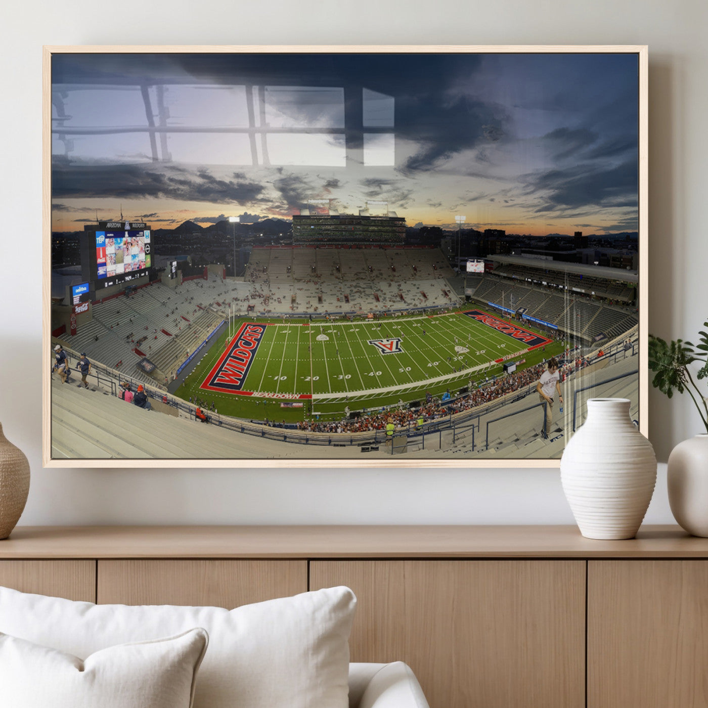 MGV-FP-60X30-3P - Arizona Wildcats Football Team Print - Tucson Arizona Stadium Wall Art Canvas Print