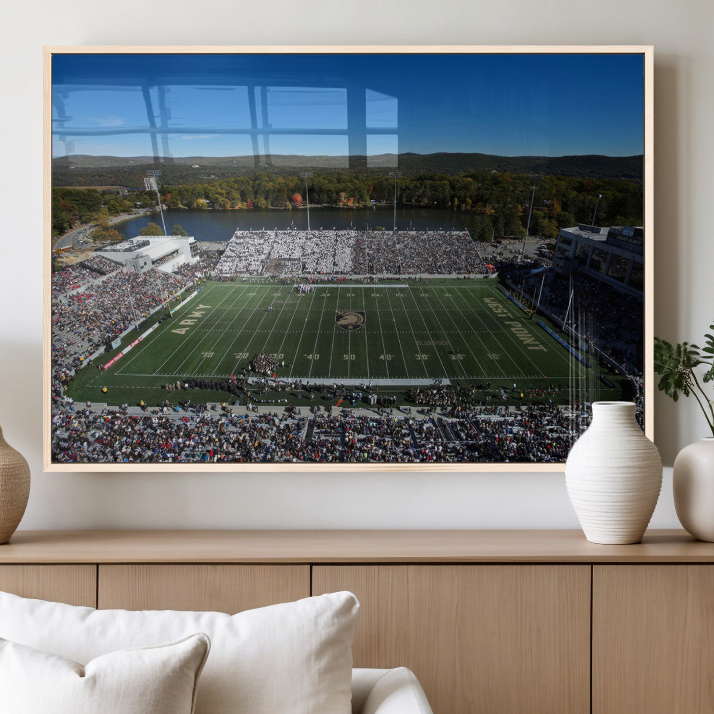MGV-FP-60X30-3P - Army Black Knights Football Team Print - West Point Michie Stadium Wall Art Canvas Print