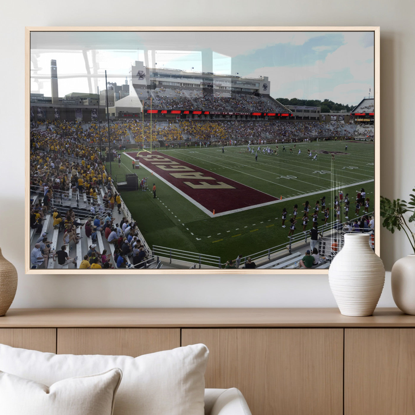 MGV-FP-60X30-3P - Boston College Eagles Football Team Print - Boston Alumni Stadium Wall Art Canvas Print