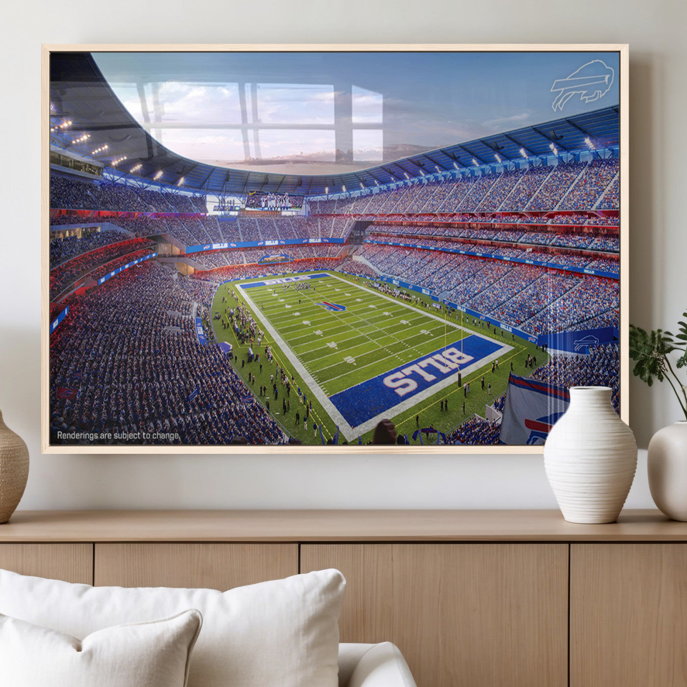 MGV-FP-60X30-3P - Buffalo Bills Football Team Print Canvas - Buffalo Highmark Stadium Wall Art Canvas Print