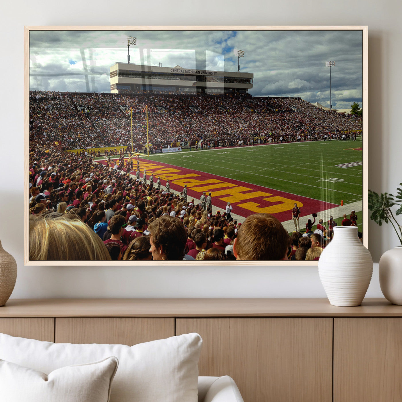 MGV-FP-60X30-3P - Central Michigan University Chippewas Football Team Print - Mount Pleasant Kelly/Shorts Stadium Wall