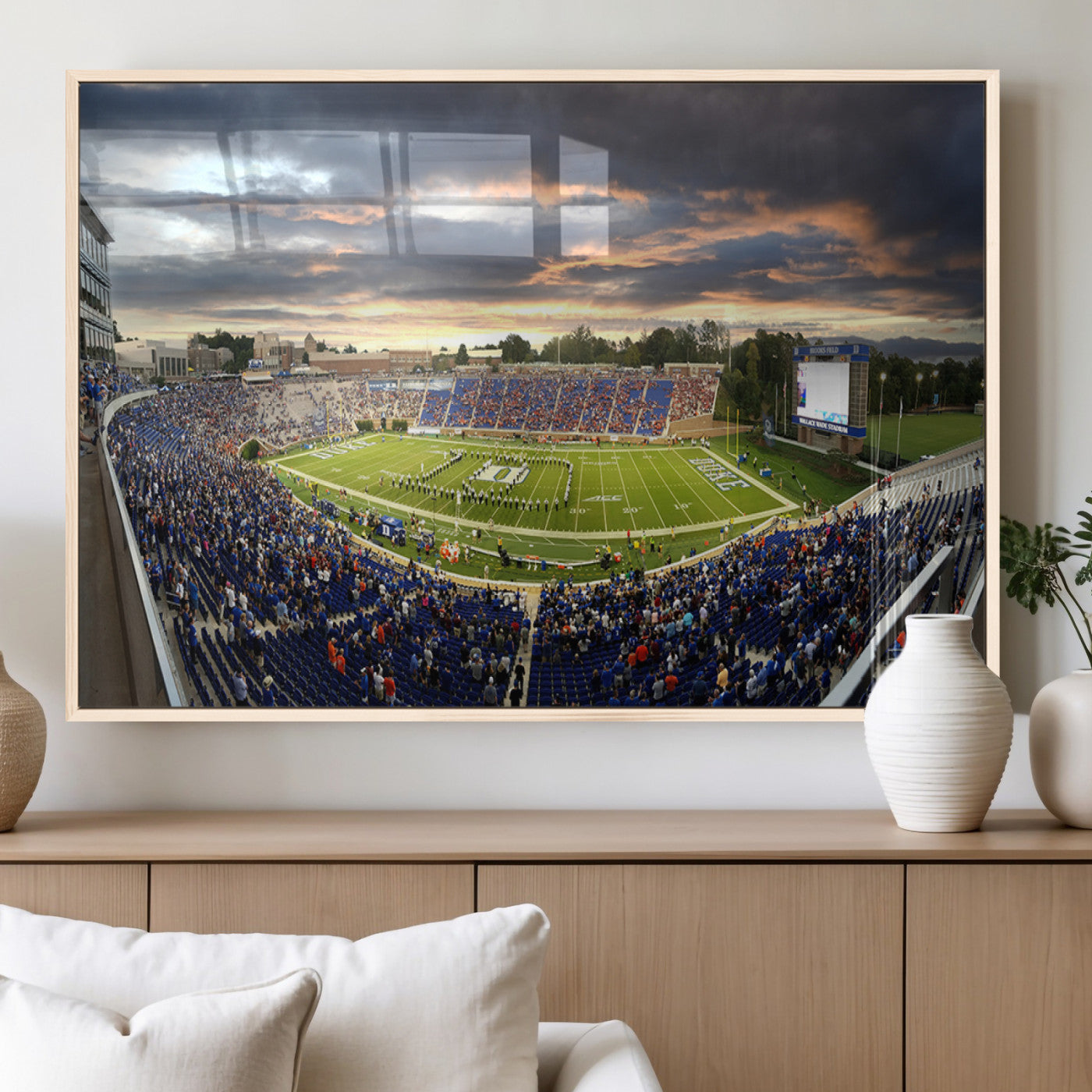 MGV-FP-60X30-3P - Duke University Blue Devils Football Team Print - Durham Wallace Wade Stadium Wall Art Canvas Print