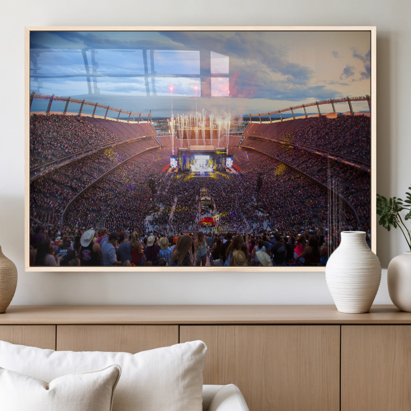 MGV-FP-60X30-3P - Denver Broncos Football Team Print Canvas- Empower Field at Mile High Stadium Wall Art Canvas Print