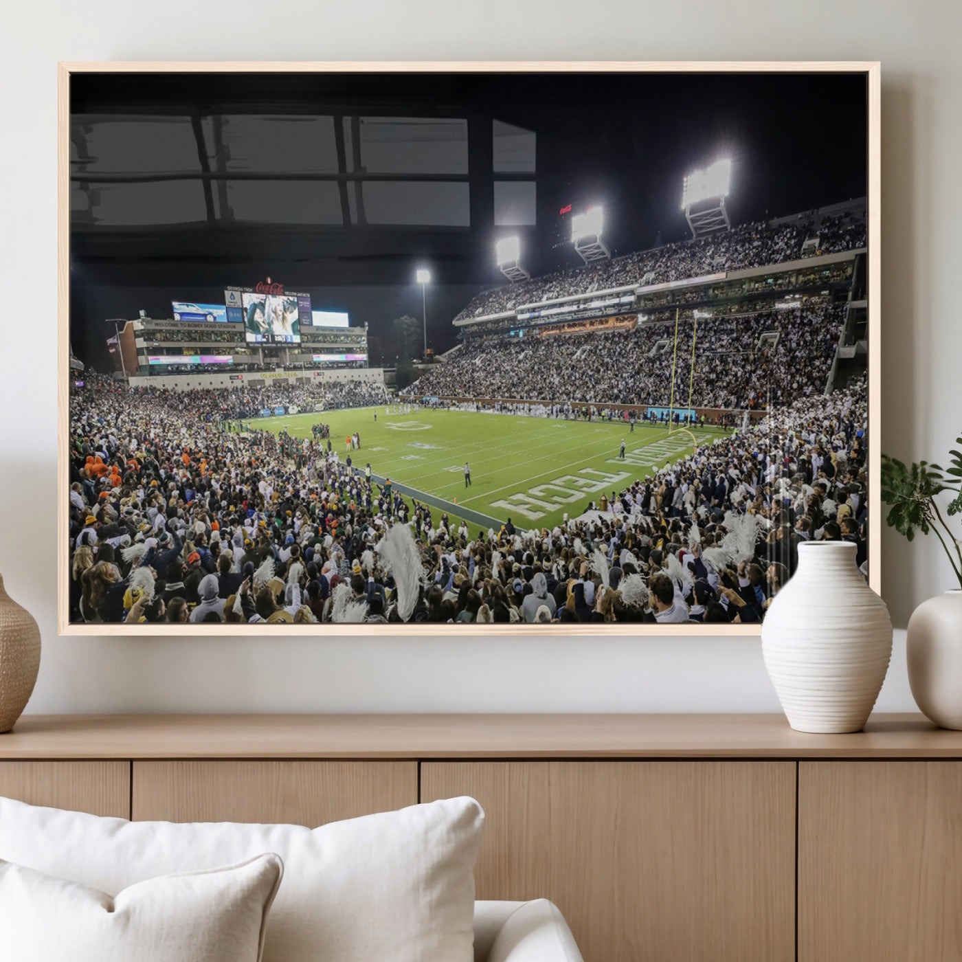 MGV-FP-60X30-3P - Georgia Tech Yellow Jackets Football Team Print - Atlanta Bobby Dodd Stadium Wall Art Canvas Print