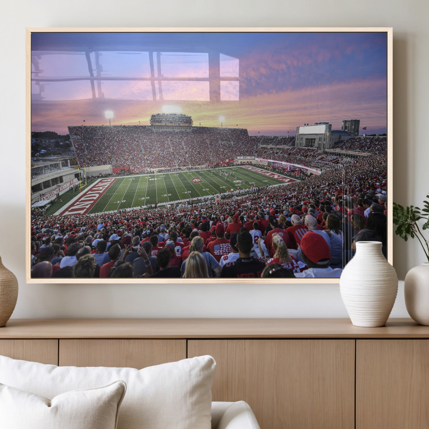 MGV-FP-60X30-3P - Indiana University Hoosiers Football Team Print - Bloomington Memorial Stadium Wall Art Canvas Print