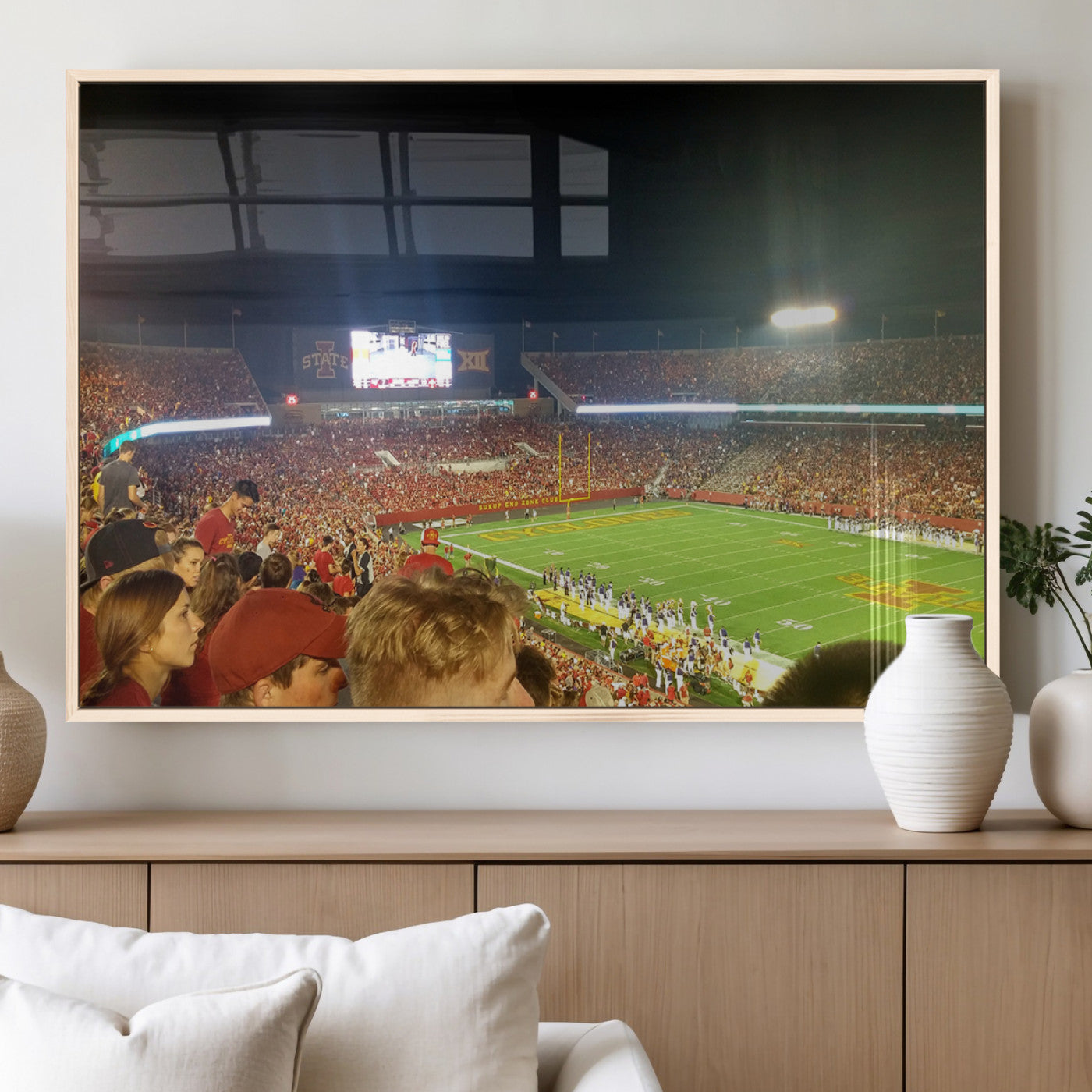MGV-FP-60X30-3P - Iowa State University Cyclones Art Print, Football Team Print - Jack Trice Stadium Ames Wall Art