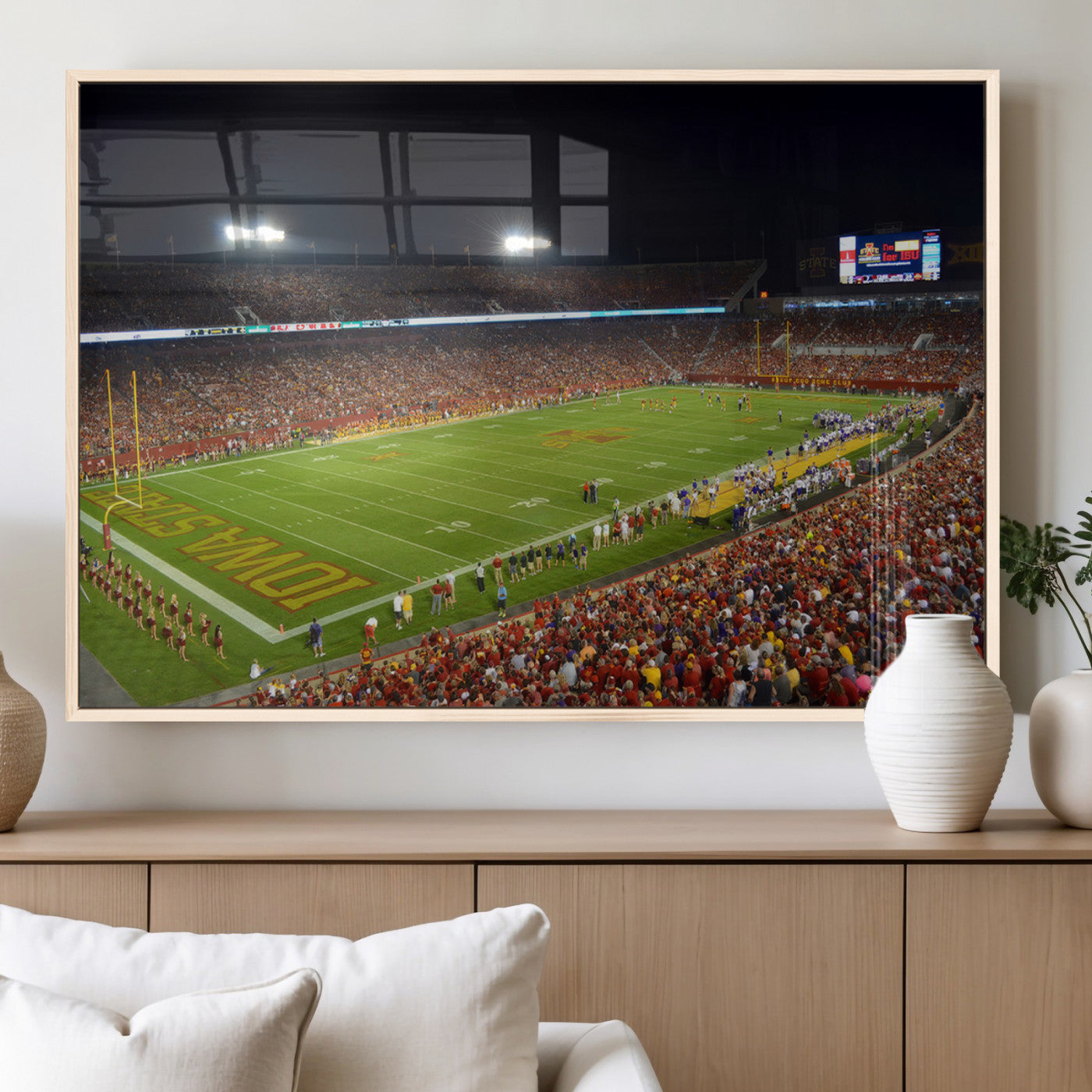 MGV-FP-60X30-3P - Iowa State University Cyclones Football Team Print - Ames Jack Trice Stadium Canvas Print
