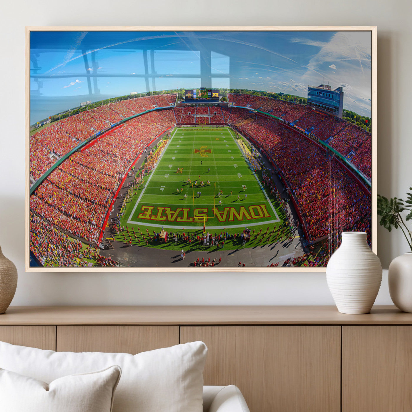 MGV-FP-36X24-3P - Iowa State University Cyclones Football Team Print - Ames Jack Trice Stadium Art Canvas Print