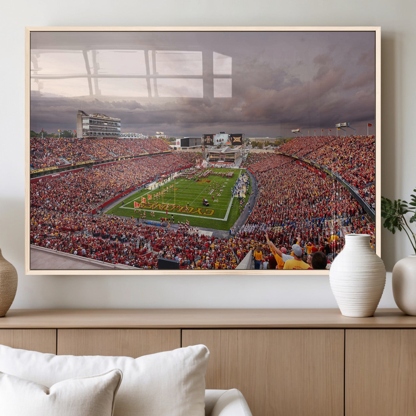 MGV-FP-60X30-3P - Iowa State University Cyclones Football Team Print - Ames Jack Trice Stadium Wall Art Canvas Print