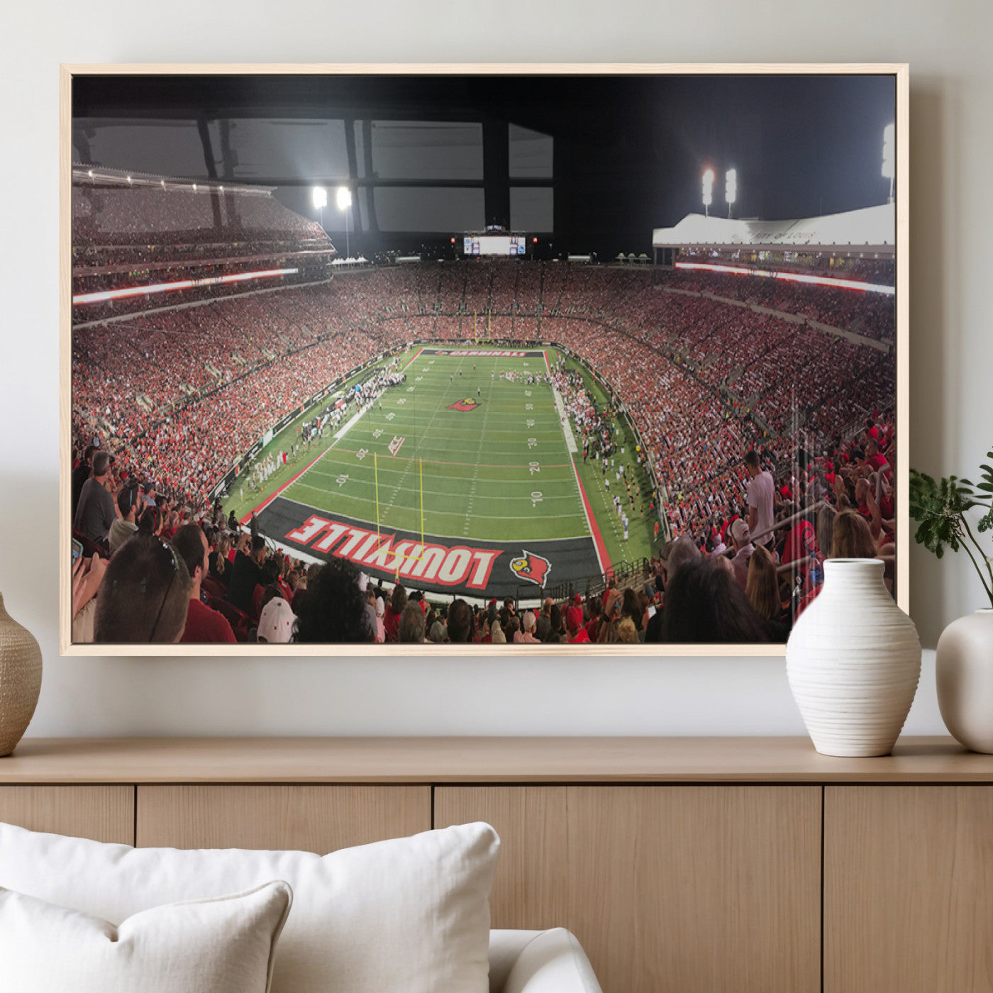 MGV-FP-60X30-3P - University of Louisville Cardinals Football Team Print - Louisville Cardinal Stadium Wall Art Canvas