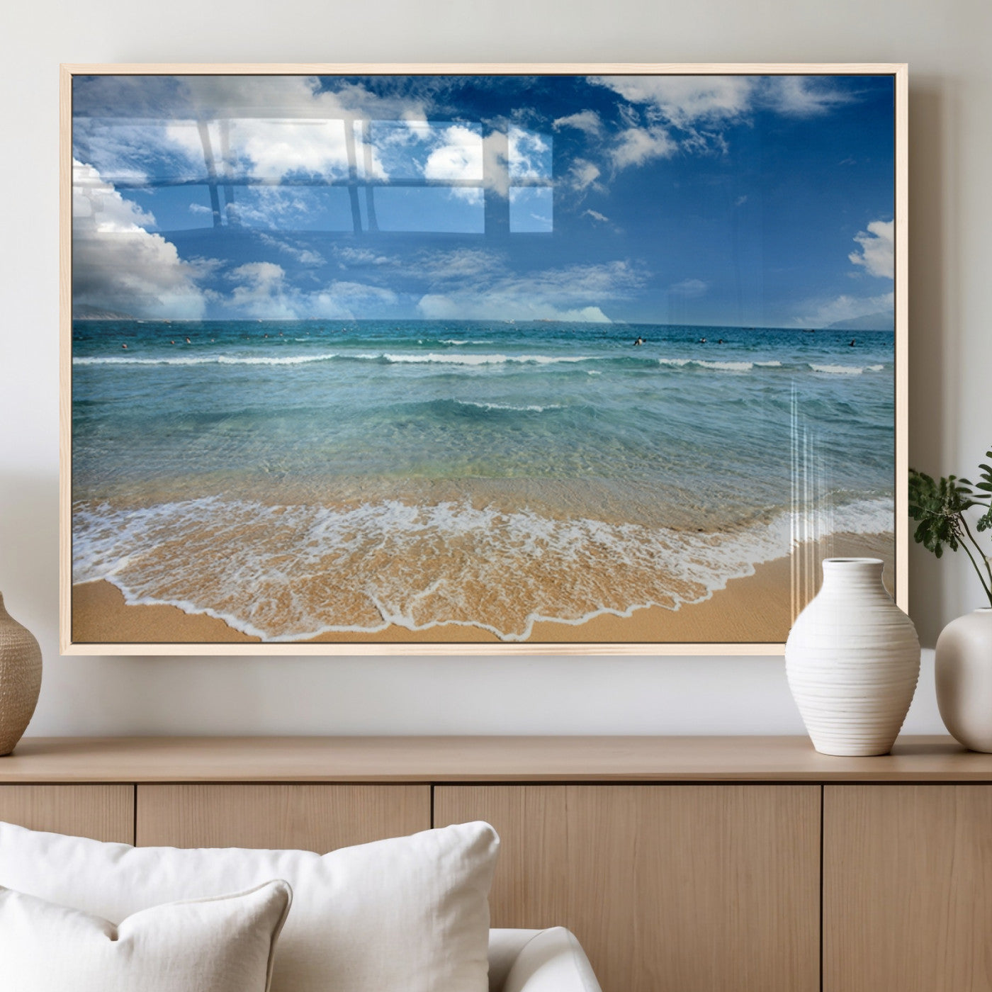 MGV-FP-60X30-3P - Sea View From the Beach Canvas Print