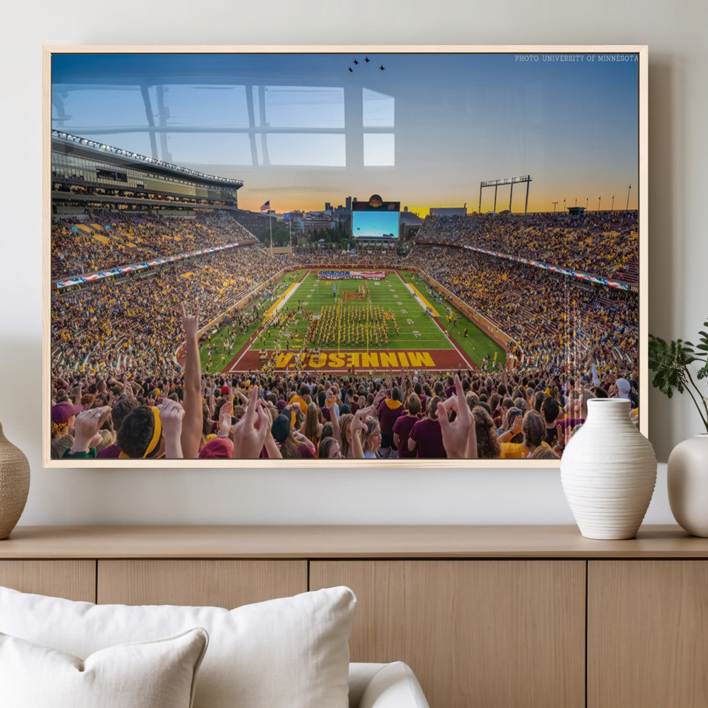MGV-FP-60X30-3P - University of Minnesota Golden Gophers Football Team Print - Minneapolis Huntington Bank Stadium