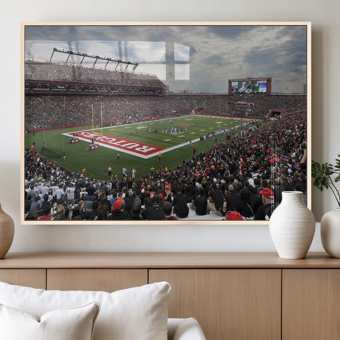 MGV-FP-60X30-3P - Rutgers Scarlet Knights Football Team Print - SHI Stadium, Piscataway Wall Art Canvas Print