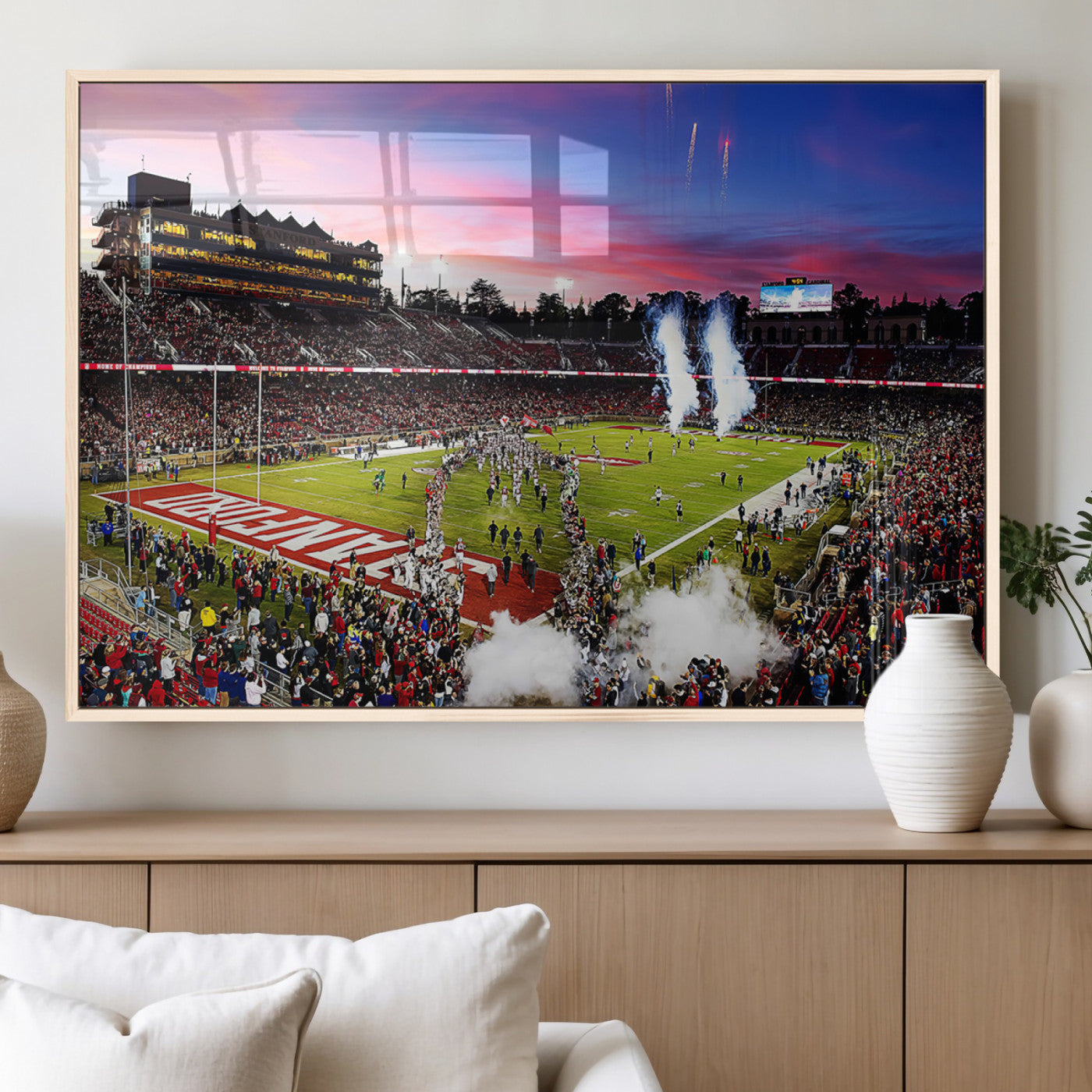 MGV-FP-60X30-3P - Stanford University Cardinal Football Team Print - Stanford Stadium Wall Art Canvas Print