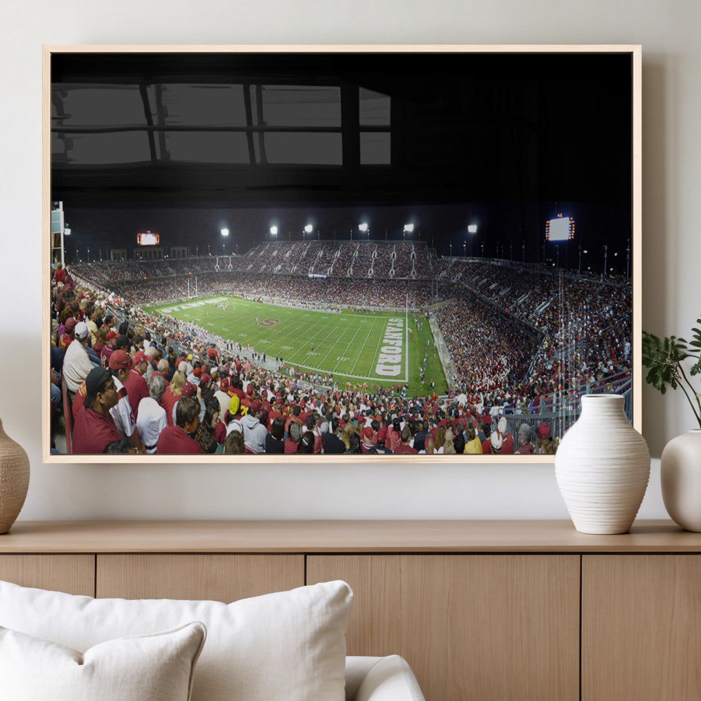 MGV-FP-60X30-3P - Stanford University Cardinal Football Team Print - Stanford Stadium Wall Art Canvas Print