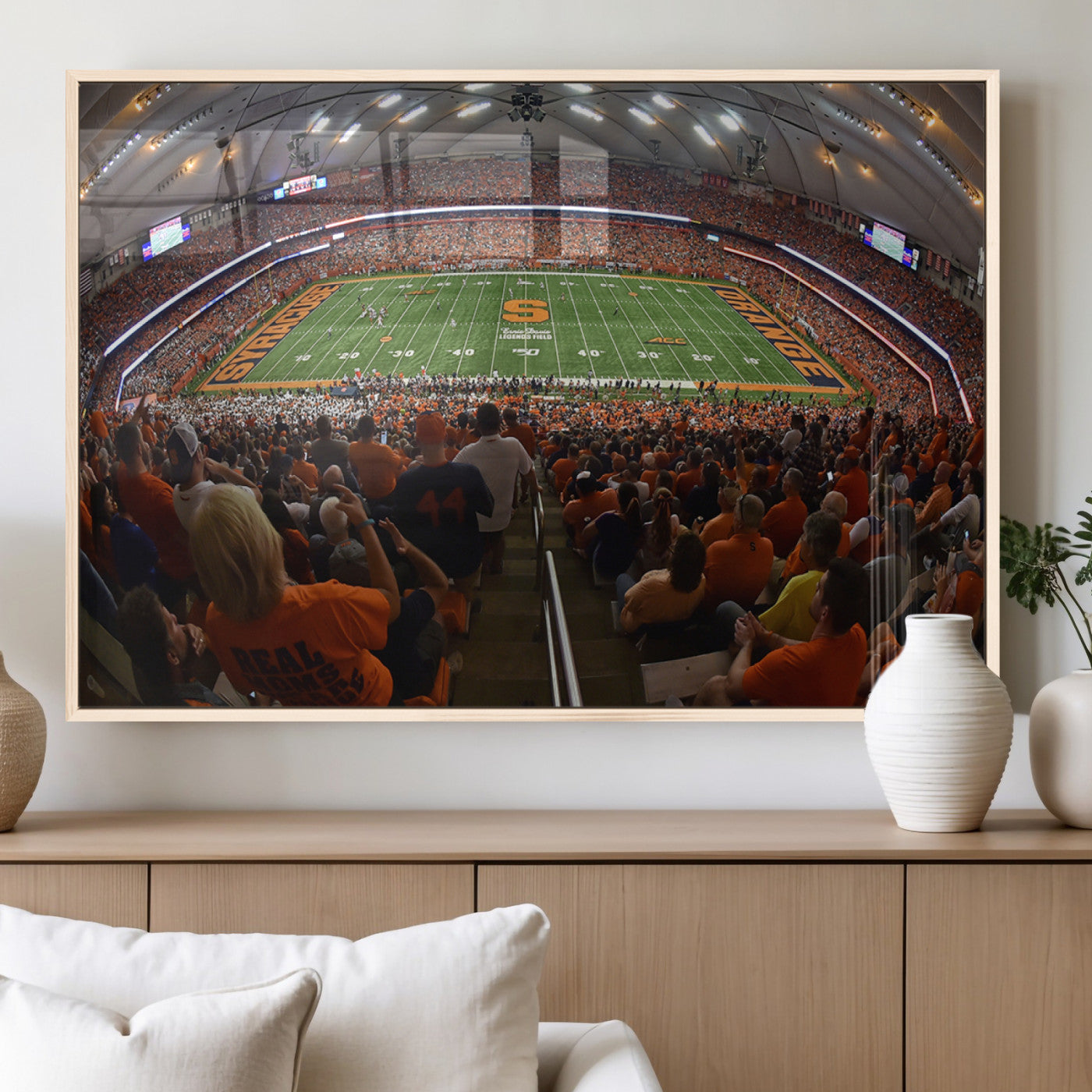 MGV-FP-60X30-3P - Syracuse University Orange Football Canvas Print, Football Team Print - Syracuse JMA Wireless Dome