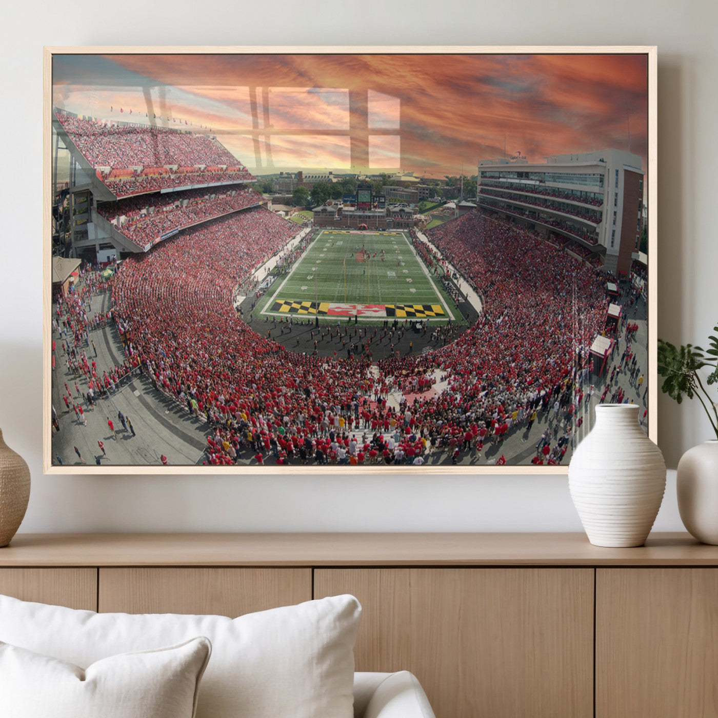 MGV-FP-60X30-3P - University of Maryland Terrapins Football Team Print - College Park SECU Stadium Wall Art Canvas