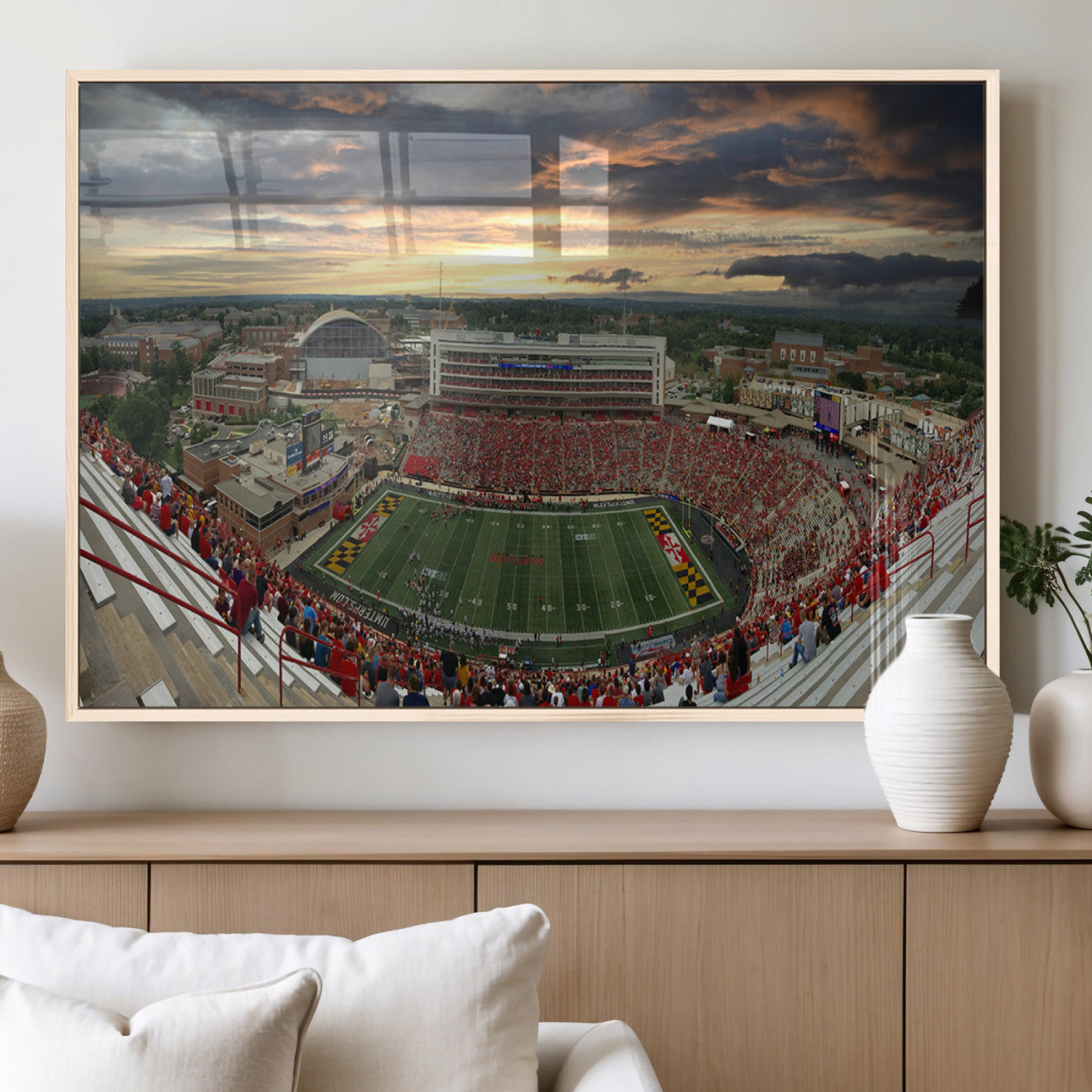 MGV-FP-60X30-3P - University of Maryland Terrapins Football Team Print - College Park SECU Stadium Wall Art Canvas