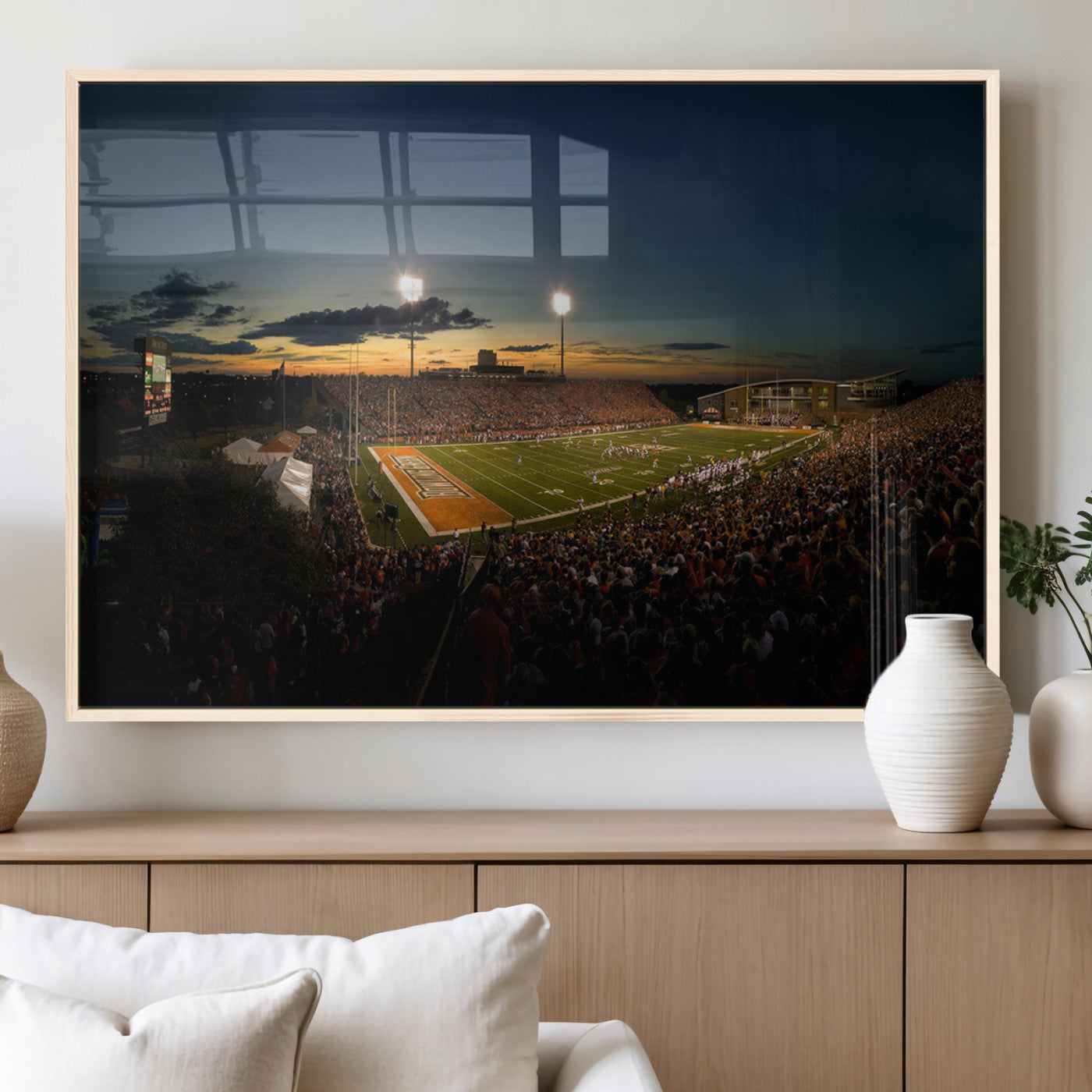 MGV-FP-60X30-3P - Ball State Cardinals Football Team Print - Muncie Scheumann Stadium Wall Art Canvas Print