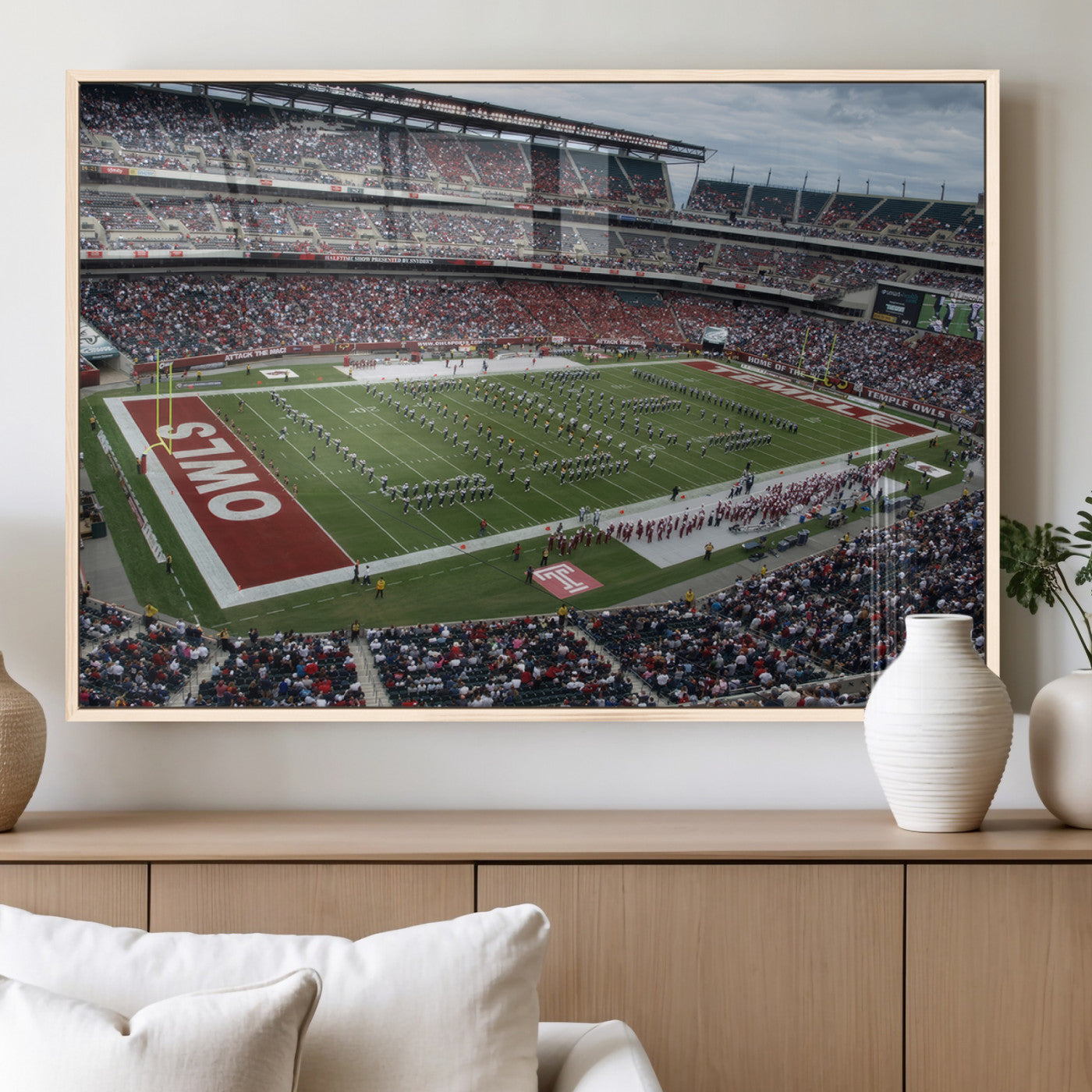 MGV-FP-60X30-3P - The Temple University Owls Athletics Team Print - Philadelphia Lincoln Financial Field Stadium Wall