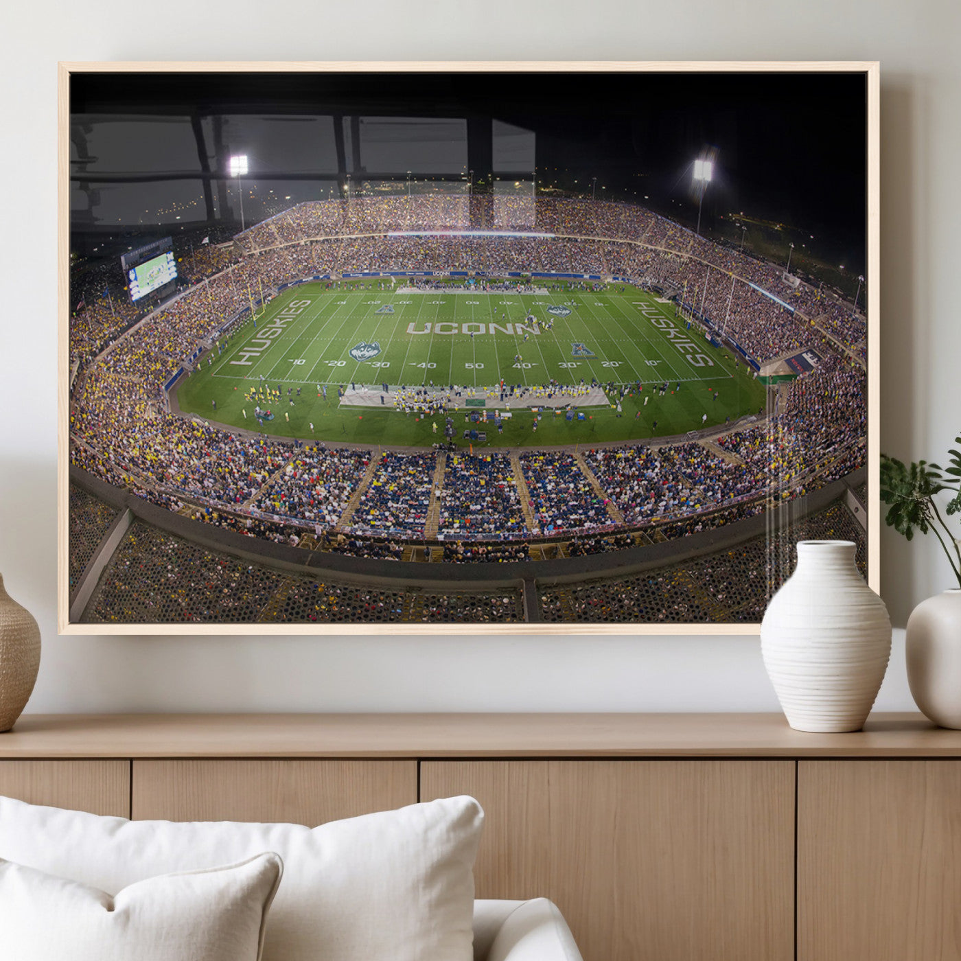 MGV-FP-60X30-3P - The University of Connecticut UCONN Huskies Football Team Print - East Hartford Pratt & Whitney