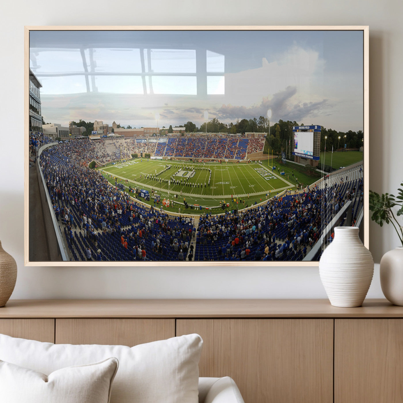 MGV-FP-60X30-3P - The Duke University Blue Devils Football Team Print - Durham Wallace Wade Stadium Wall Art Canvas