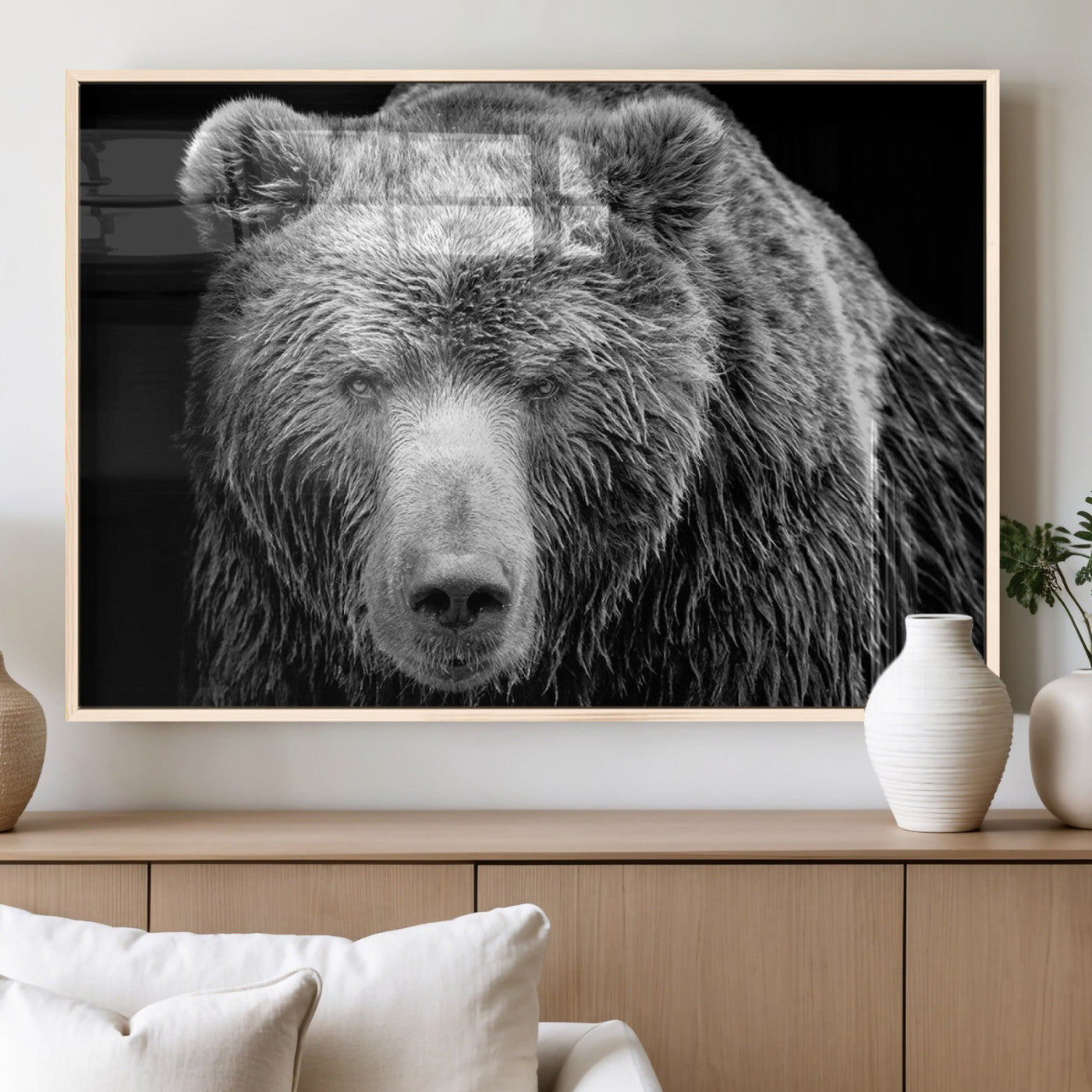 MGV-FP-60X30-3P - 399 Grizzly Bear Canvas Print | Ready to Hang Wall Art | Rustic Farmhouse & Cabin Decor | Wildlife