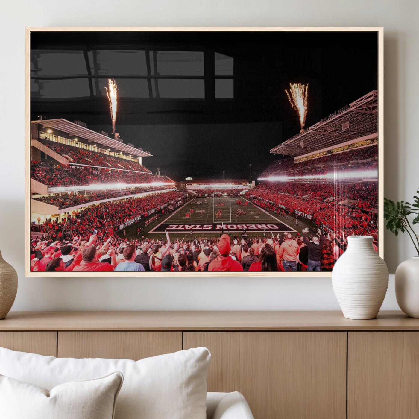 MGV-FP-60X30-3P - Oregon State Beavers Football Team Print - Corvallis Reser Stadium Wall Art Canvas Print