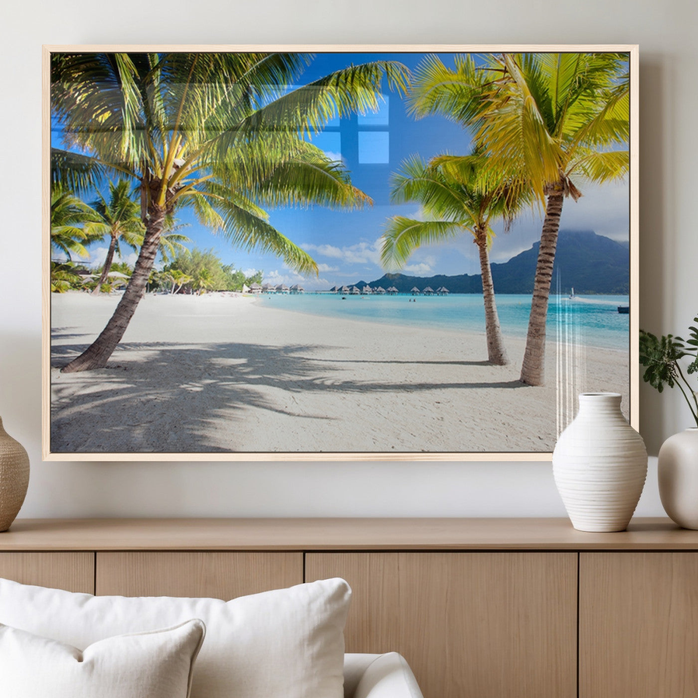 MGV-FP-60X30-3P - Blue Beach and Sea Wall Art Canvas Print