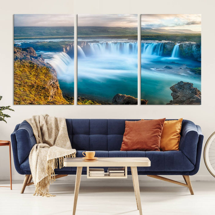 Wall Art Waterfall Canvas Print Grand Waterfall on a Plain