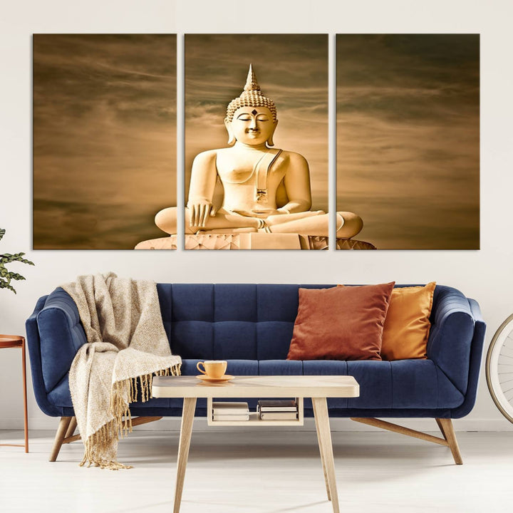 Reclining Buddha Statue Canvas Print 