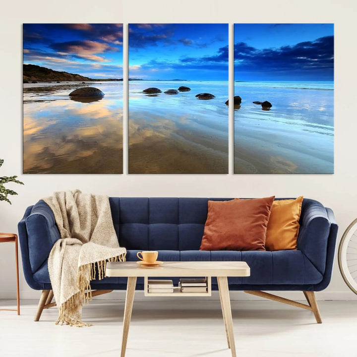 Wonderful Beach Landscape with Mountain Canvas Print 