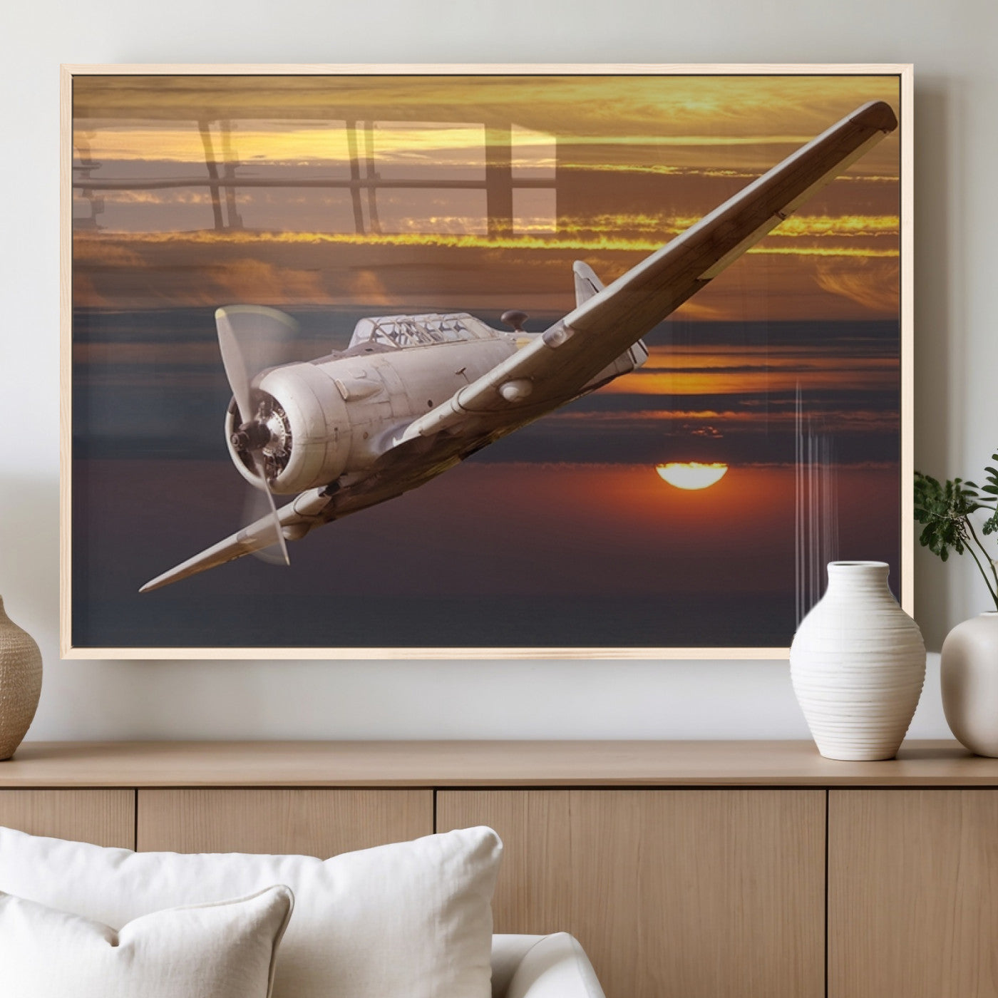 MGV-FP-60X30-3P - Old War Plane Wall Art Canvas Print