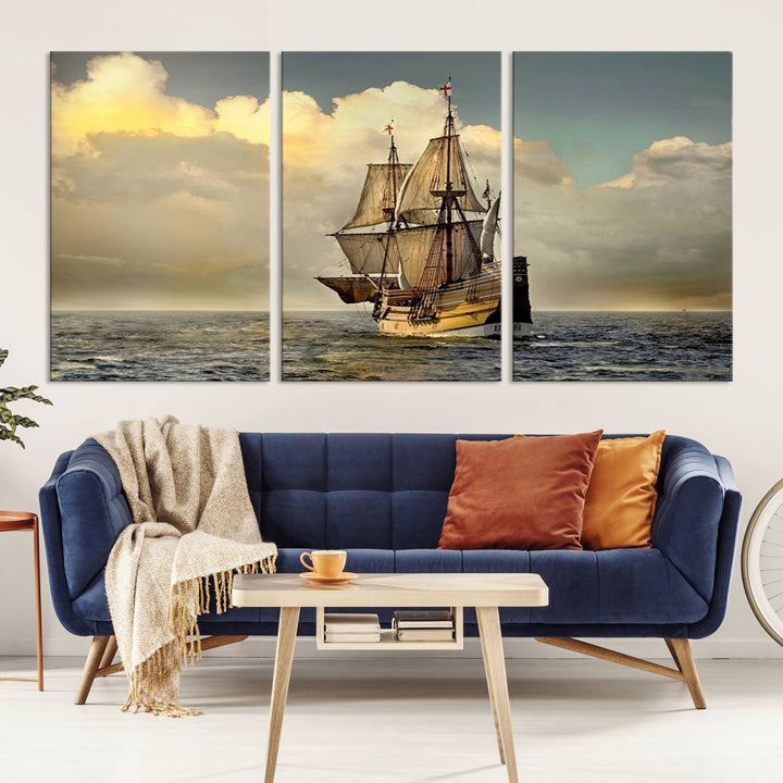 Wall Art English War Ship Canvas Print