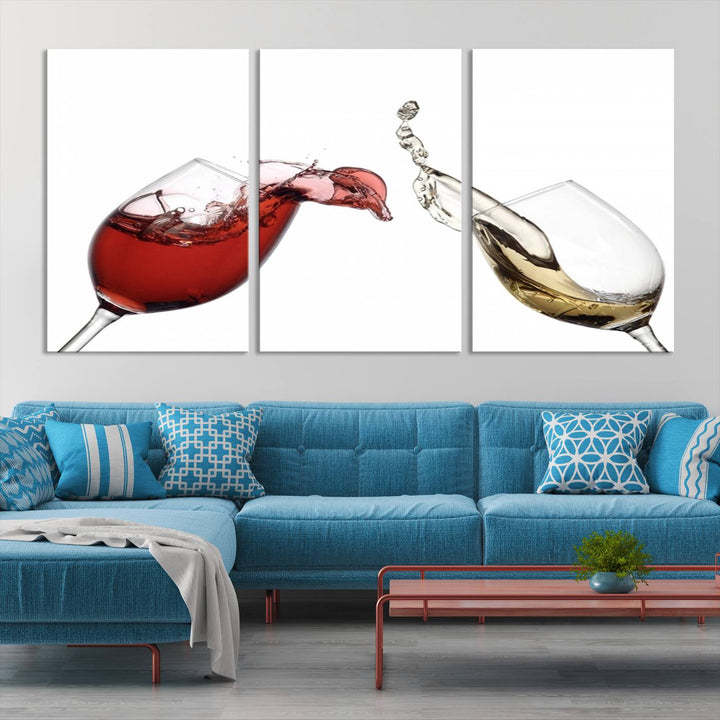 Red and White Wine in Glass Canvas Print