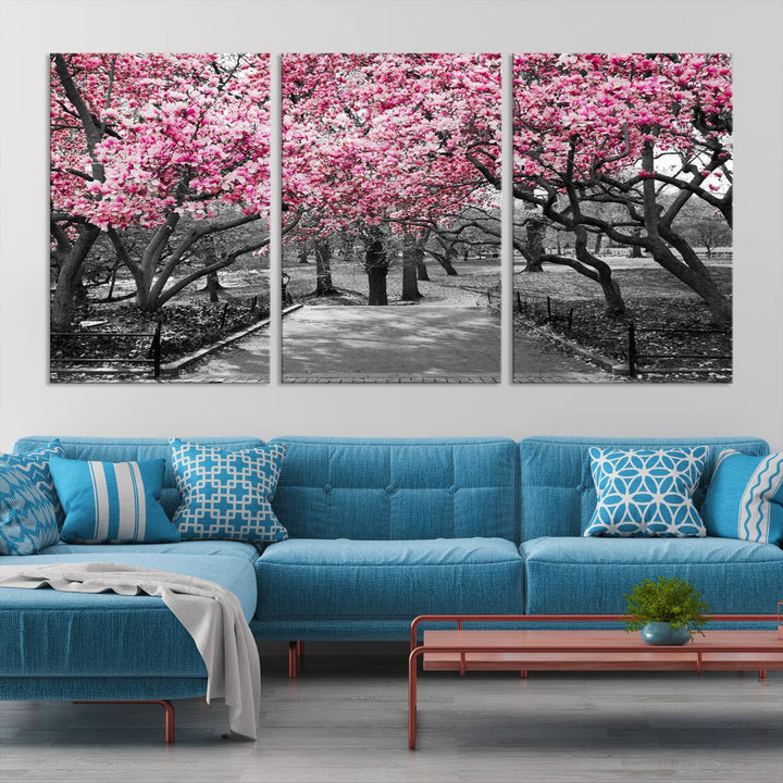 Art mural d’arbres roses Impression sur toile