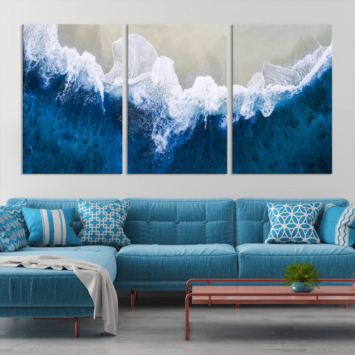 Beautiful Aerial Beach Canvas Wall Art