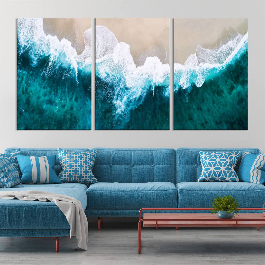 Mind-Blowing Aerial Beach Canvas Wall Art Print