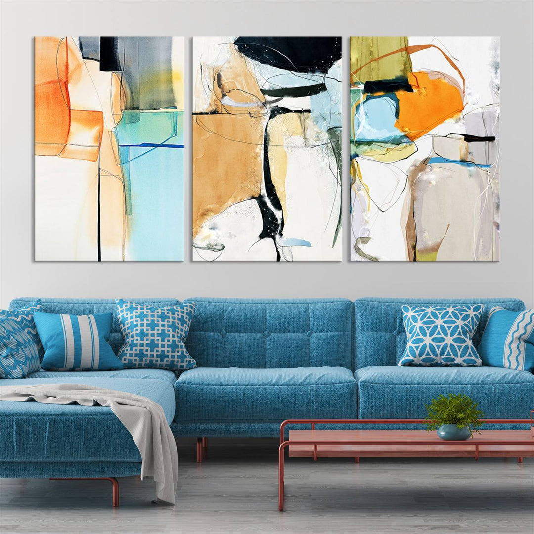 Contemporary Abstract Canvas Wall Art Print Abstract