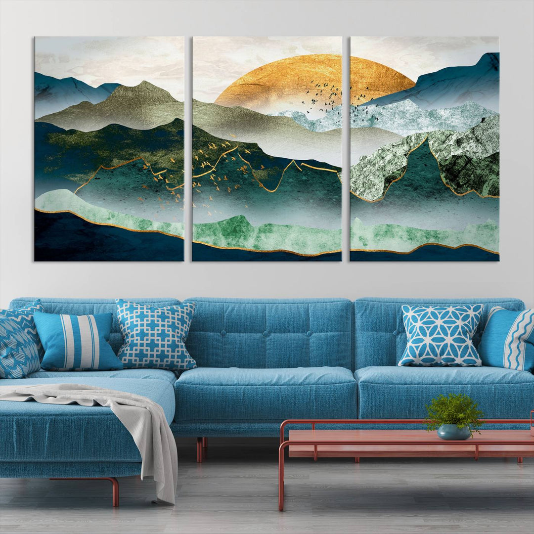 Cheering Sunrise Abstract Painting Canvas Art Print Abstract Landscape Wall Art