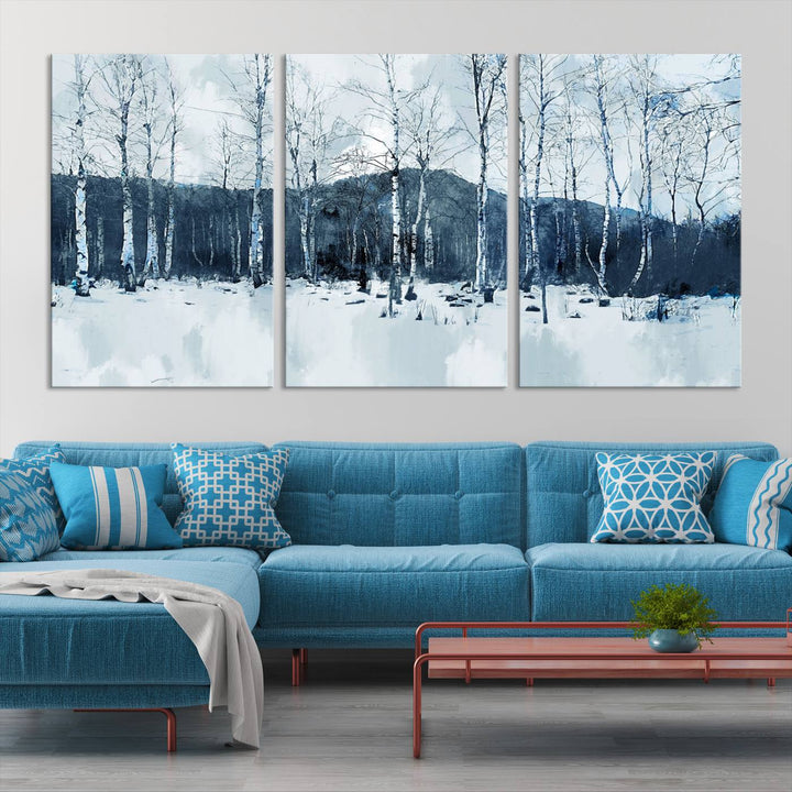 Impression d’art sur toile de forêt d’hiver à couper le souffle Multi Panel Forest Art Winter Photograph Art