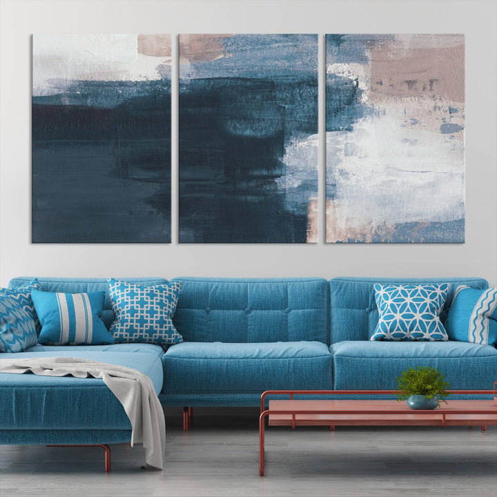 Abstract Brush Strokes Canvas Wall Art