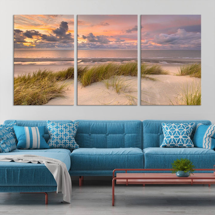 Beach Wall Art Canvas Print Sunset Artwork Print Coastal Wall Art