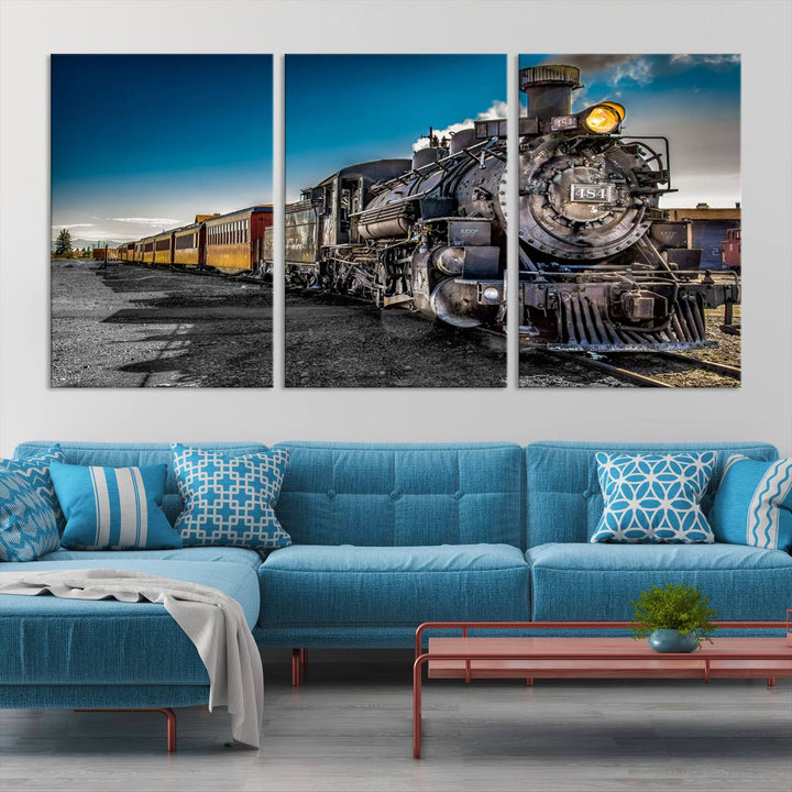 Art mural de train Impression sur toile