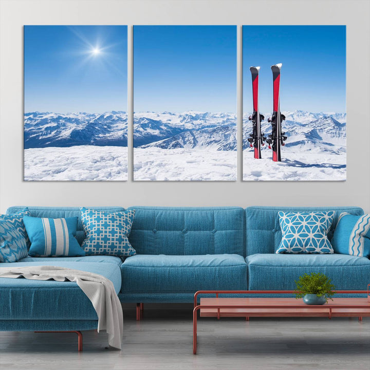 Ski Season Snow Wall Art Canvas Print